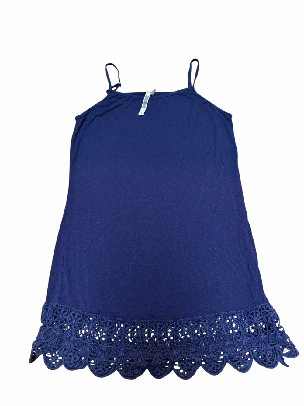 Navy Cami Crochet lace Hem Spaghetti Strap